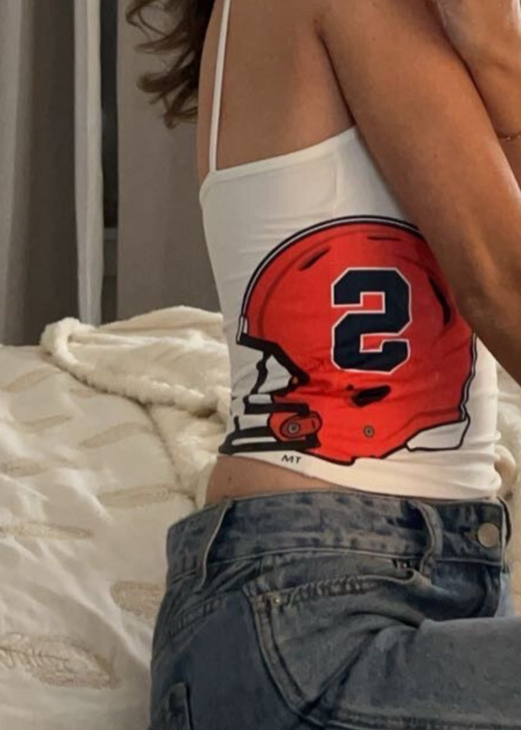 Syracuse Orange Football Helmet Tank Top Ladies Skims Material Shirt