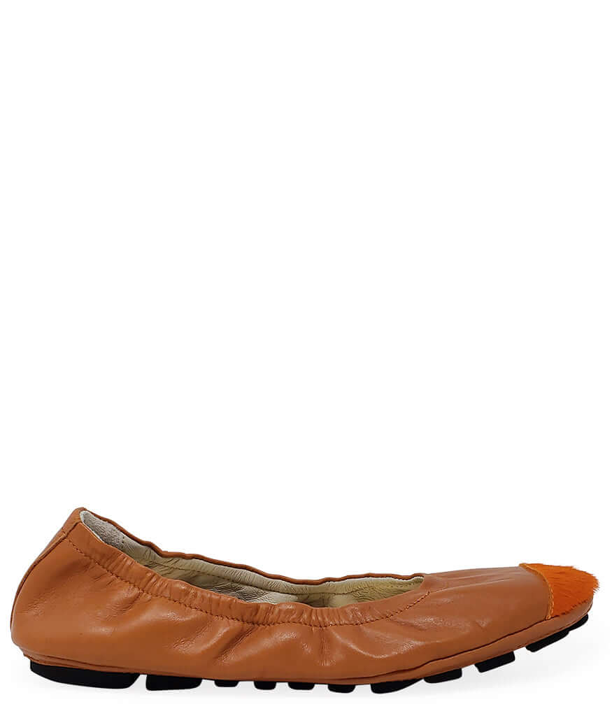 Canyon Calf Hair Tip Ballet Flat driving shoes leather Italy Madison Maison