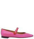 Pink Leather Flat Pointy Ballet shoes Italy Mary Janes Madison Maison Italy