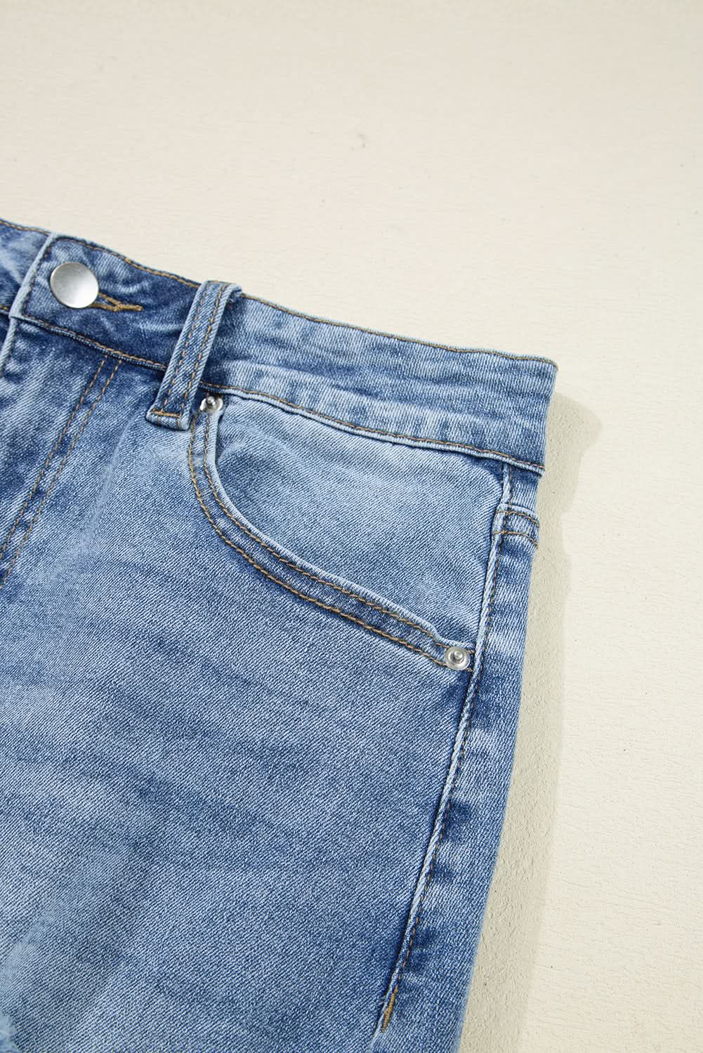 Myosotis Distressed long Denim Midi Skirt Irregular Look Boutique blue jean