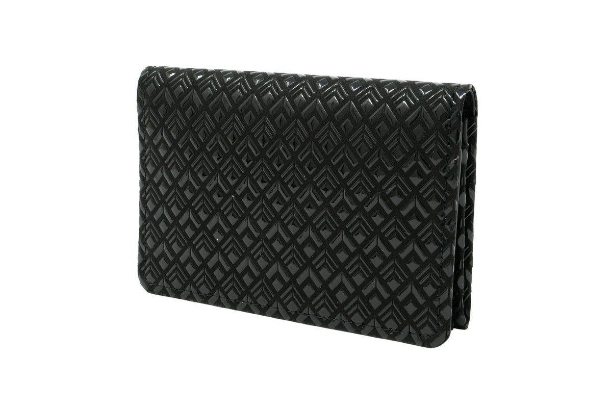 Business Card Case - Diamond Frame Inden Japan Unisex leather