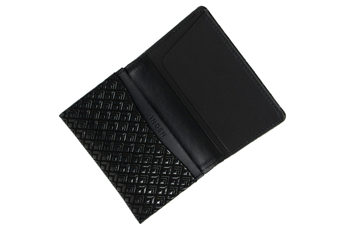 Business Card Case - Diamond Frame Inden Japan Unisex leather