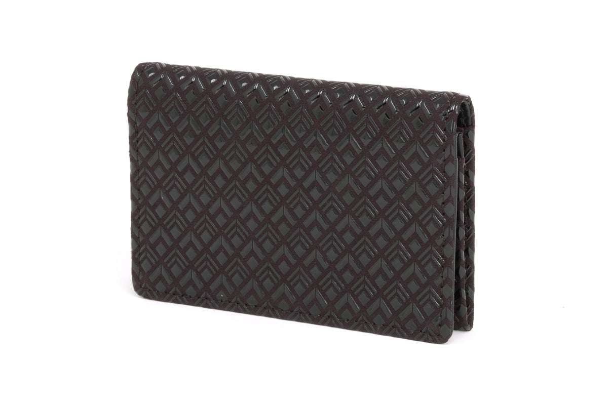 Business Card Case - Diamond Frame Inden Japan Unisex leather
