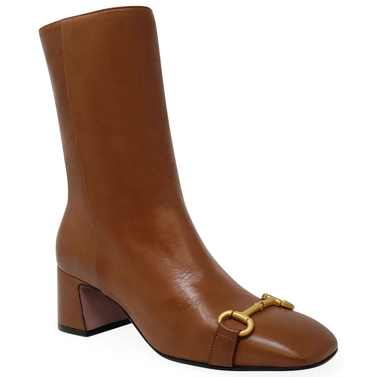 Cognac Leather Madison Maison Venice Italy Back Stripe Boot horse bit buckle