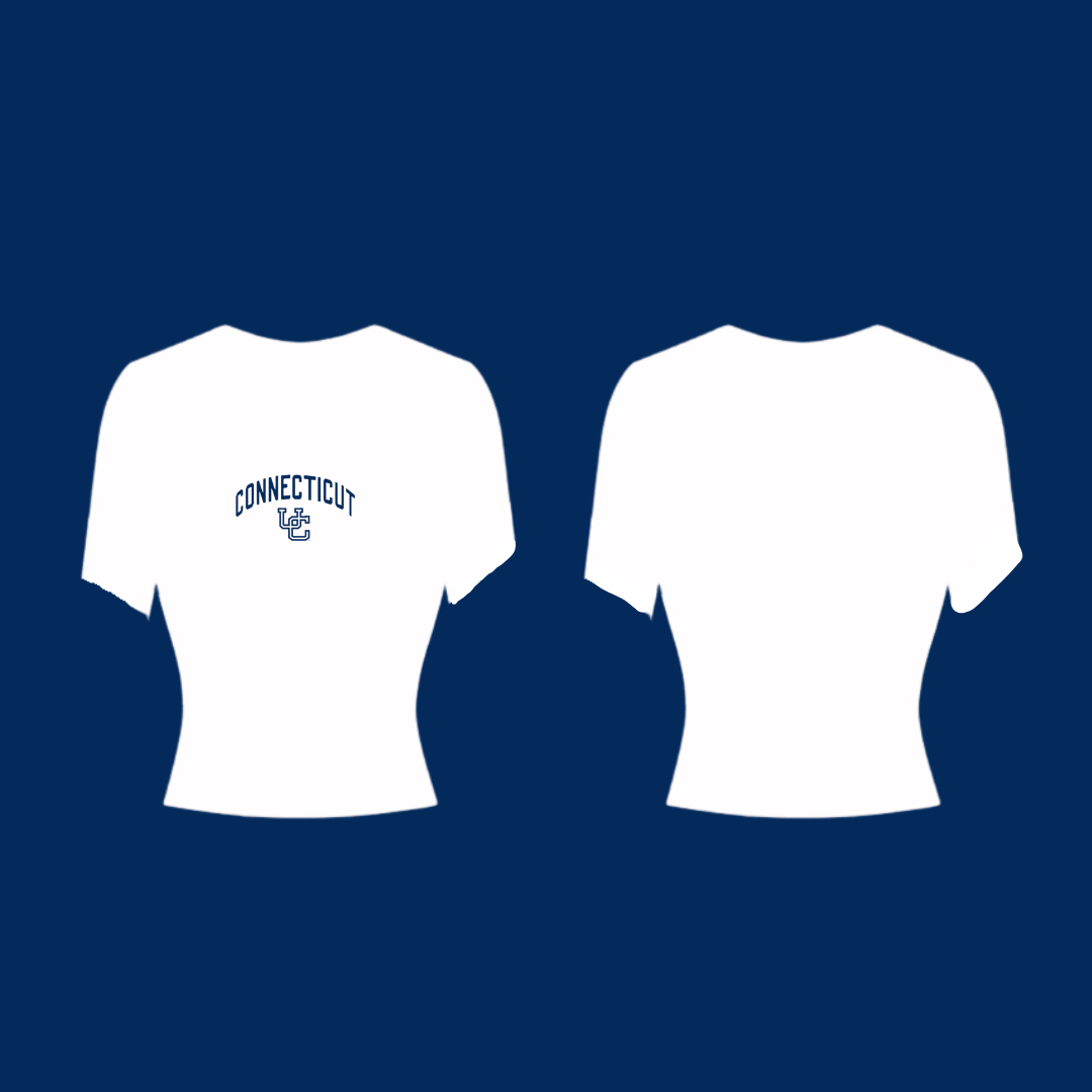 UCONN Huskies Mel Tee fitted cropped ladies top shirt