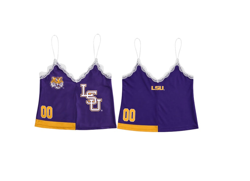 LSU Tigers Lacey Tank Top Ladies Louisiana Ladies Purple Camisole Shirt