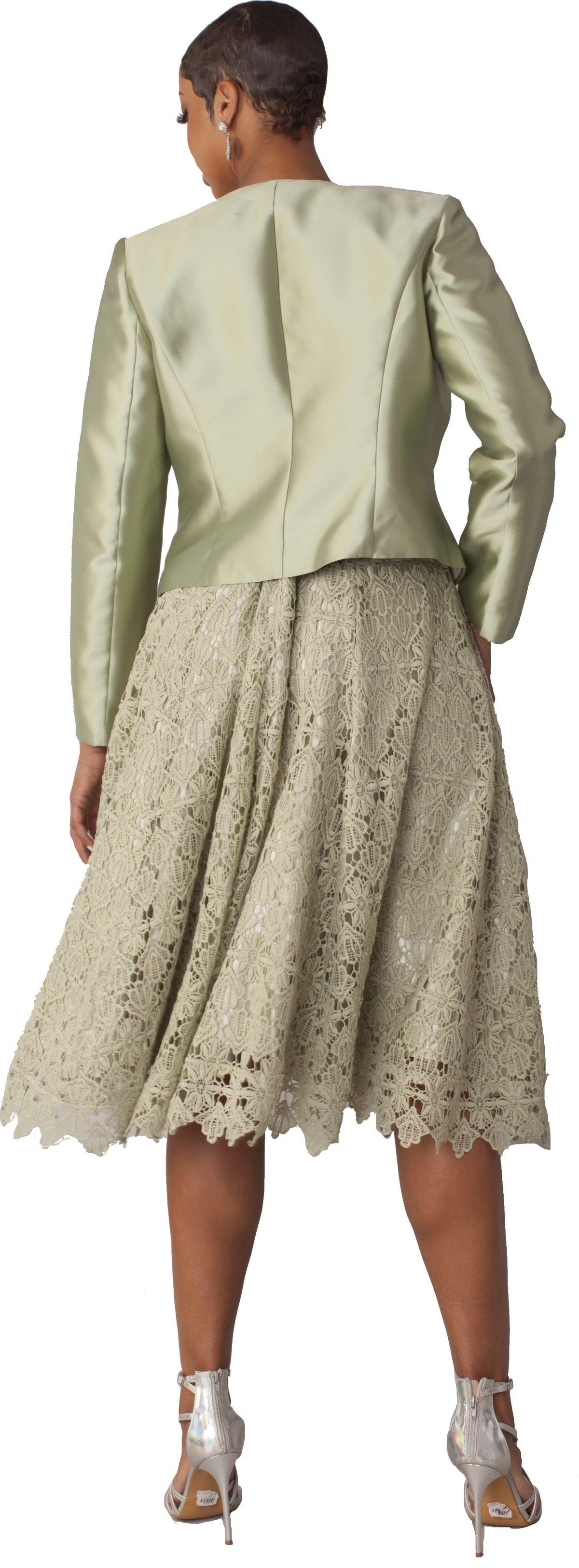 Lace Church Dress with Satin Jacket Set- 4529 2 pc suit church occasion many colors Tally