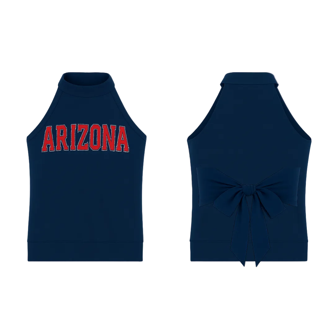 *new* Bedazzled University of Arizona High-Neck Wildcats sleeveless top shirt backless U of A ladies