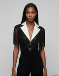 The Strategist Cape Black White Beaded  Shawl Evening Dressy Formal
