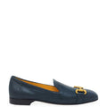 Teal Leather Square Toe Loafer shoes flats career Mara Bini Italy Madison Maison