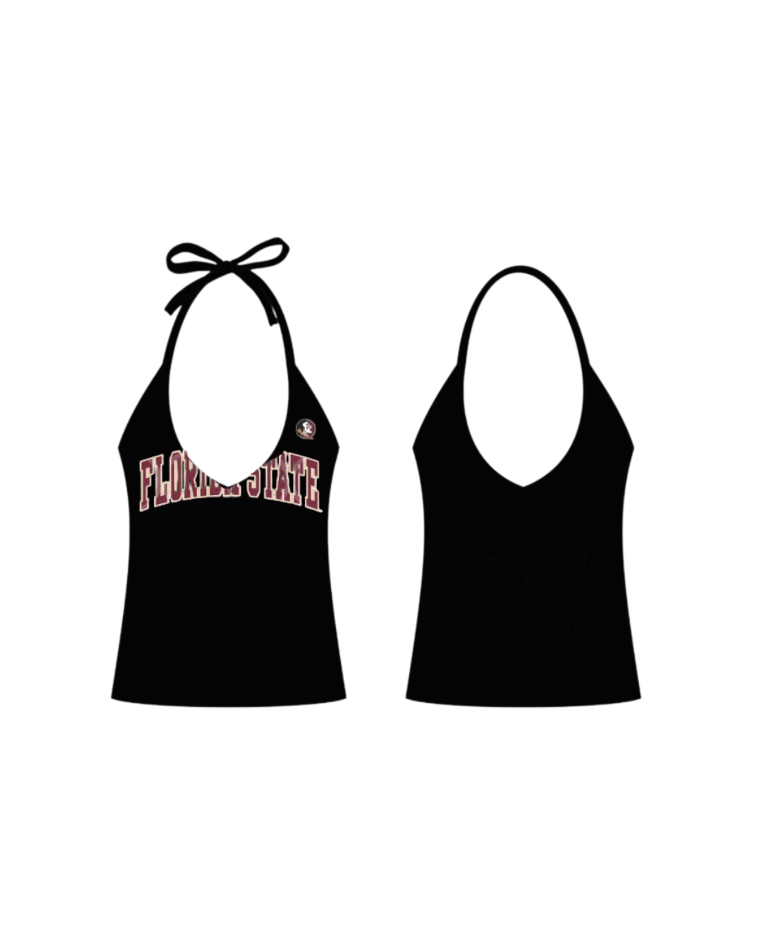 FSU Florida State Seminoles Triangle Tie Tank Ladies top shiry halter Backless
