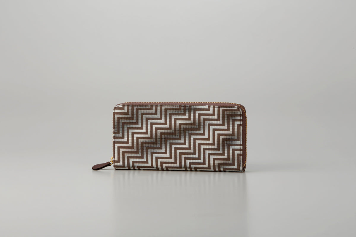 Zipped Long Wallet - New Grecian Inden Japan leather