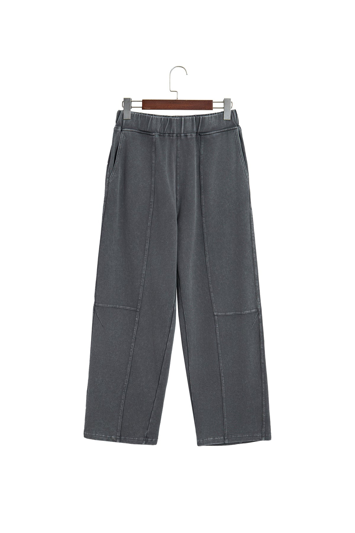 Lola Mineral Wash Seam Detail Elastic Waist Barrel Pants Indie Ladies