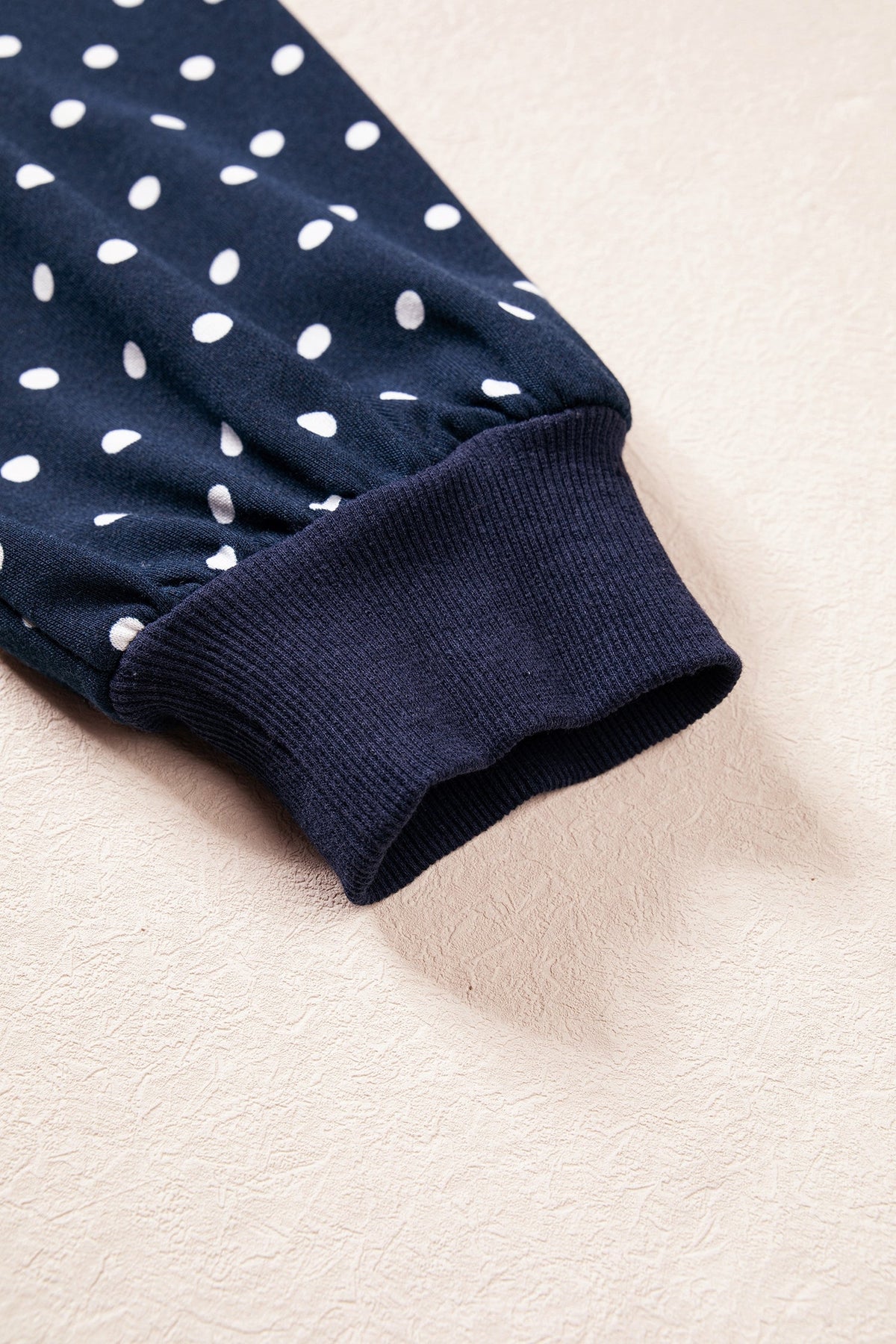 Jane Polka Dot Drawstring Wide Leg Long Sleeve Top Pant Set Outfit