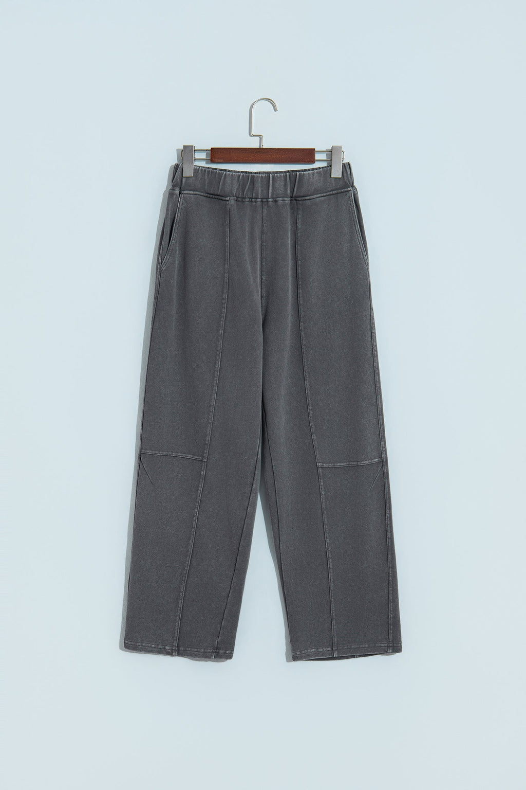 Lola Mineral Wash Seam Detail Elastic Waist Barrel Pants Indie Ladies