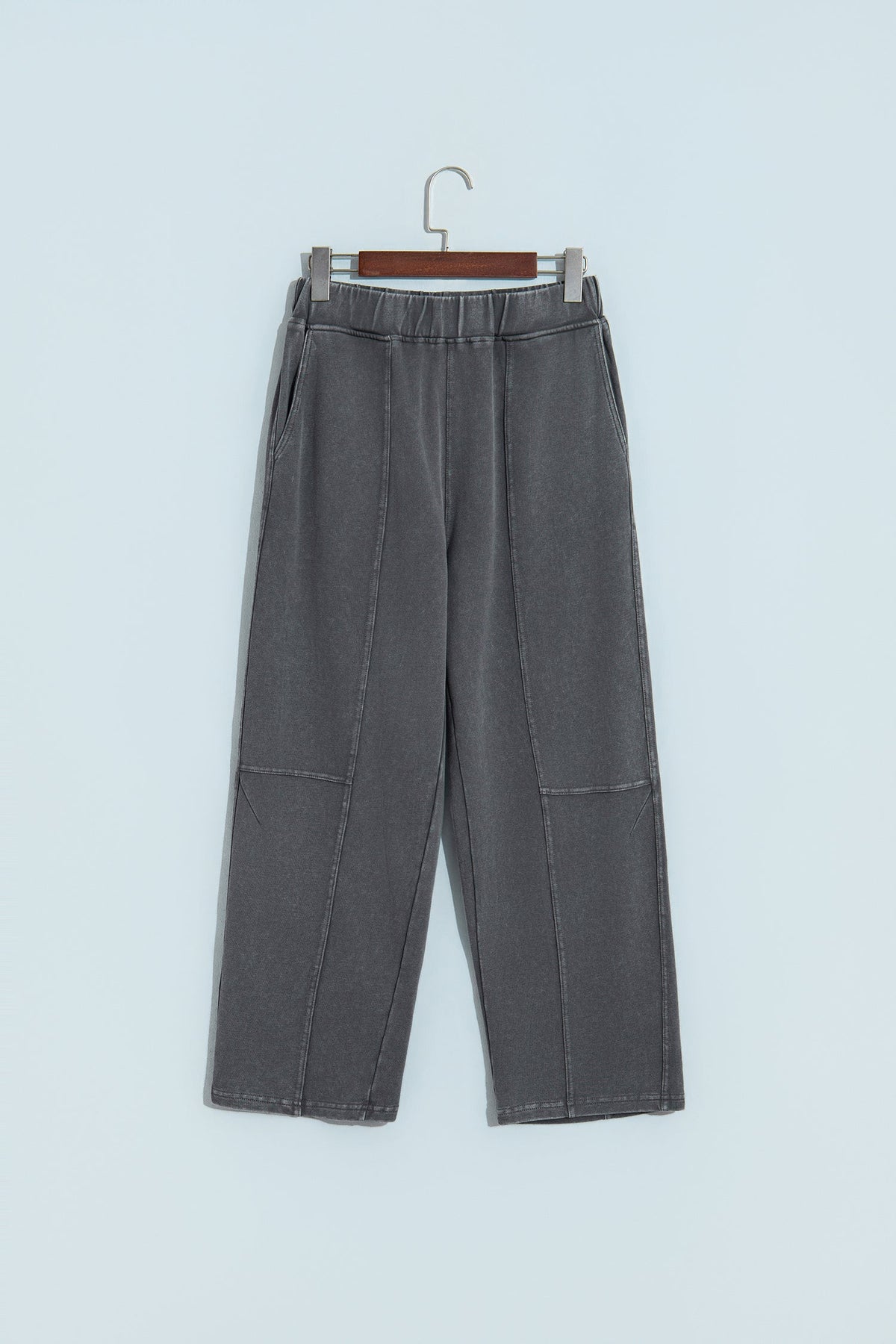 Lola Mineral Wash Seam Detail Elastic Waist Barrel Pants Indie Ladies