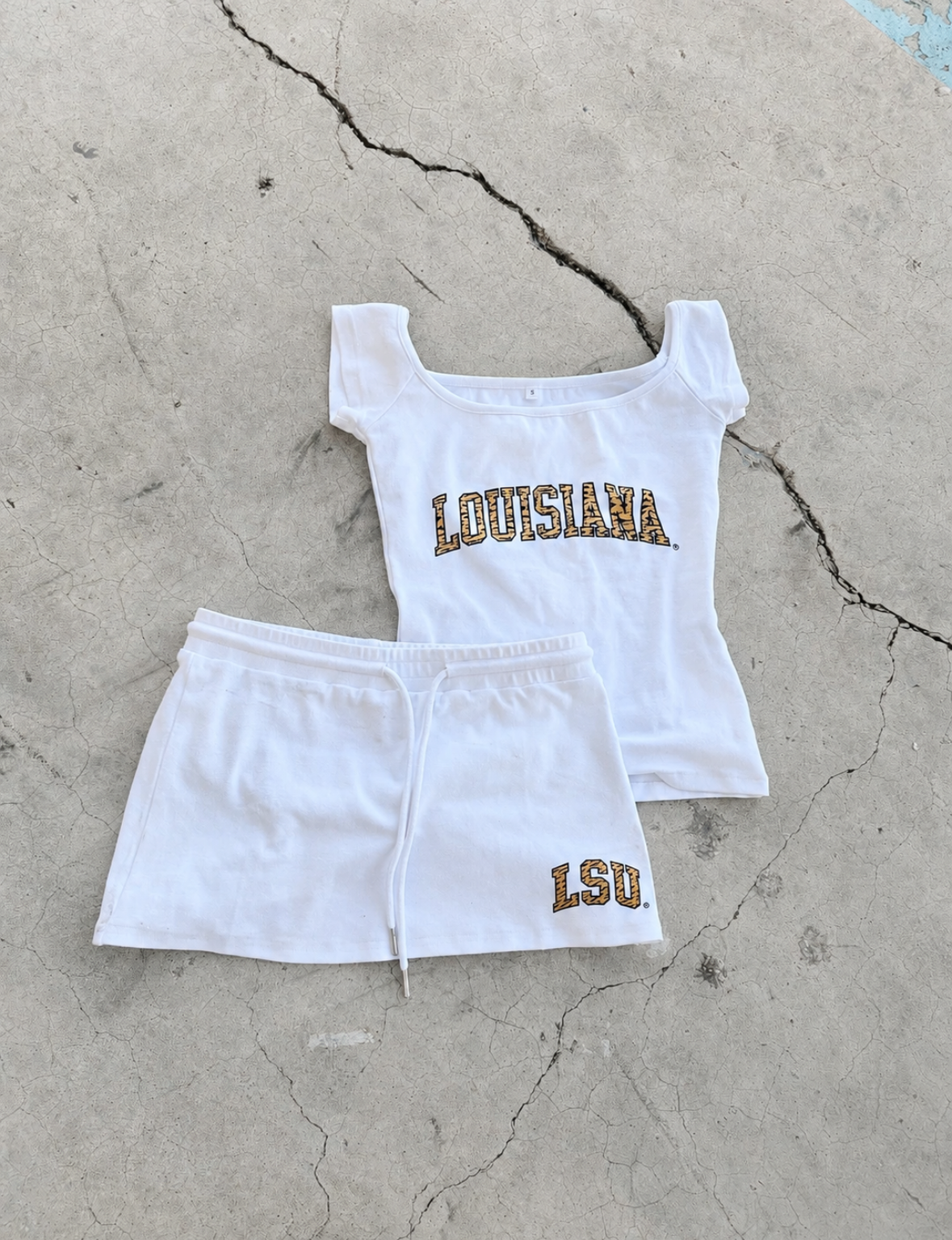 Baton Rouge Mini Skirt LSU Tigers Louisiana white