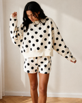 Kaylee Drawstring Shorts Set Polka Dot Indie Ladies Outfit