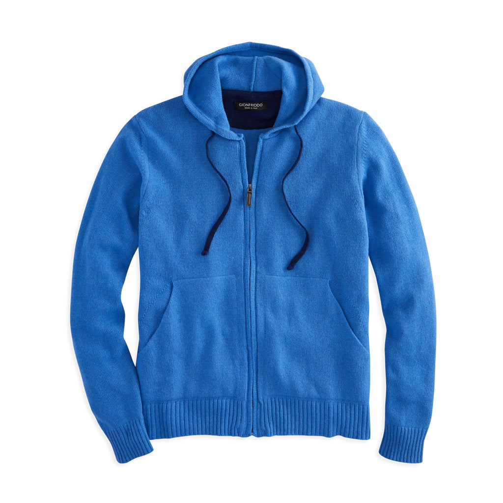 Full Zip Cotton/Cashmere Hoodie Men's Sweater Jacket Gionfriddo Italy