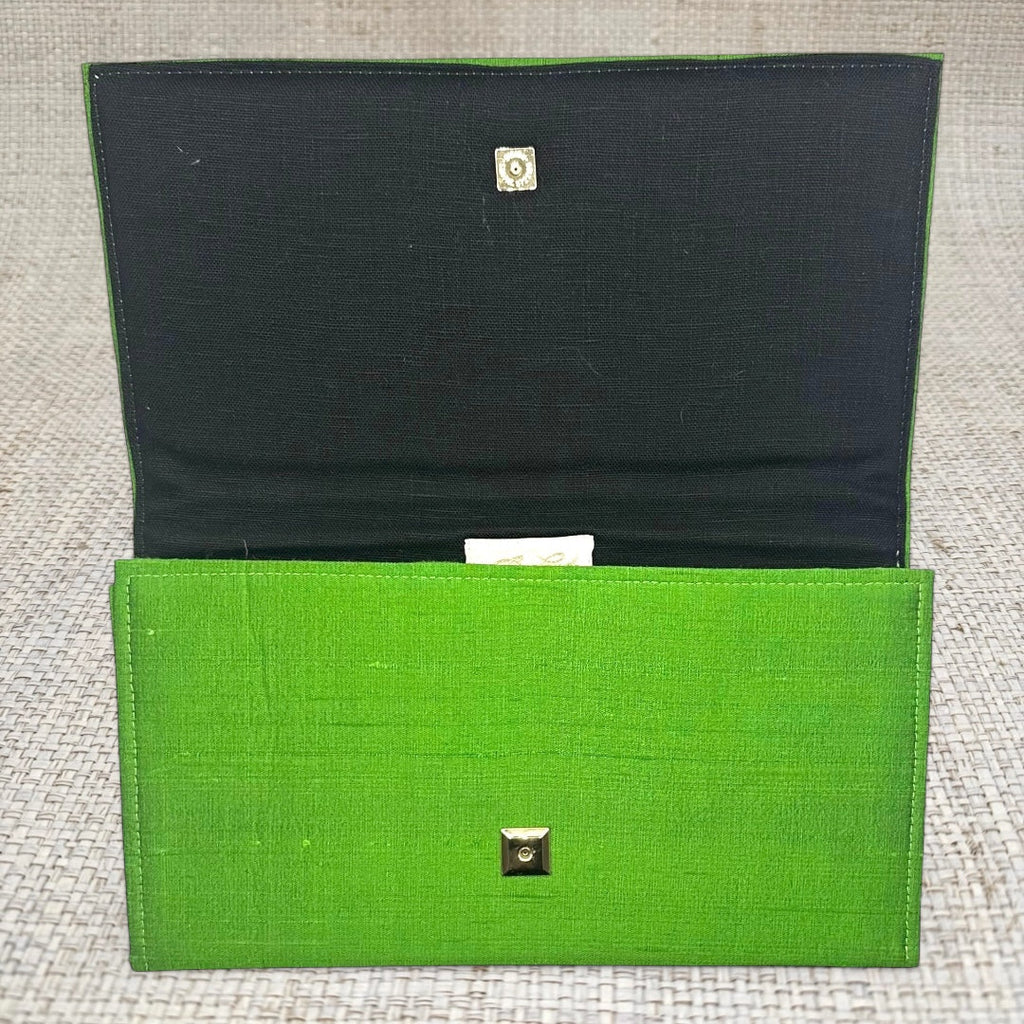 Garland Bag Jess Clutch Handbag Purse Silk Lime Green
