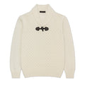Shawl Collar Cable Knit Sweater - Ecru Men's Gionfriddo Italy