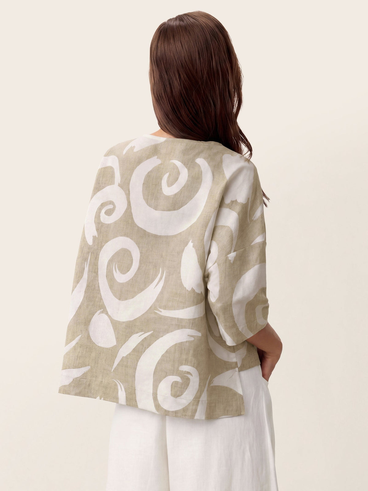 Linen Layered Asymmetric Top NOREEN loose fit shirt blouse