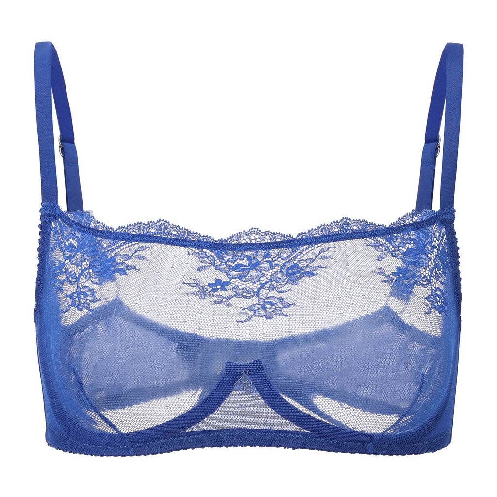 Amour Cache Kim High Neck Sheer Lace Underwire Bra