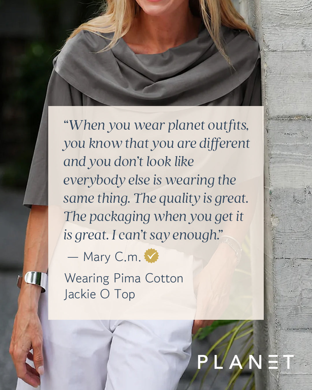 Pima Cotton Jackie O Top - Putty ladies Kimono style shirt tunic PLANET by Lauren G