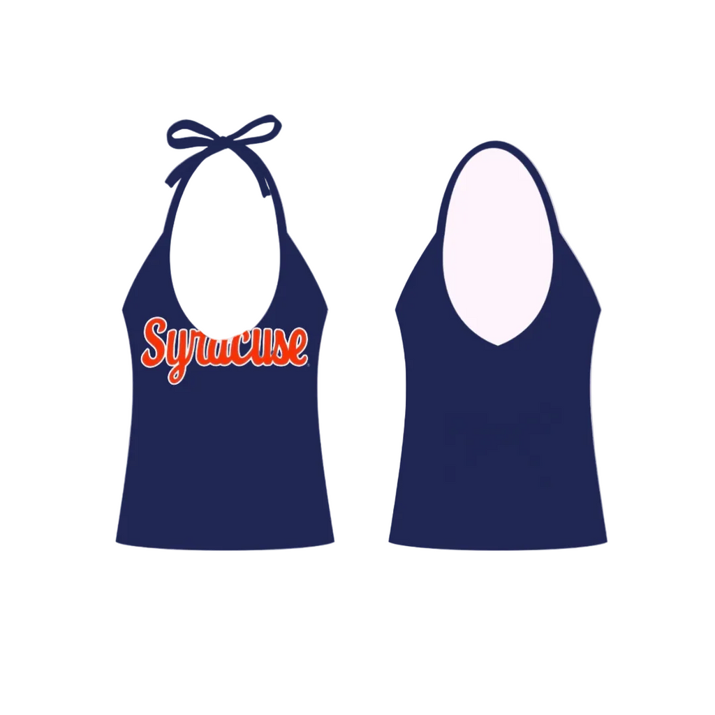 Syracuse Orange Triangle Tank Top Halter Camisole Shirt Ladies backless