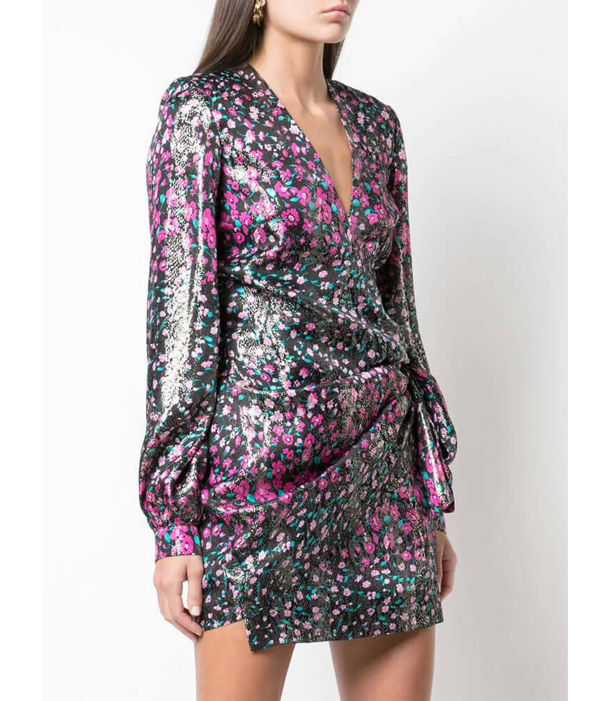 Eugina Fuchsia Short Dress Silk Maison Beverly Hills Raquel Diniz