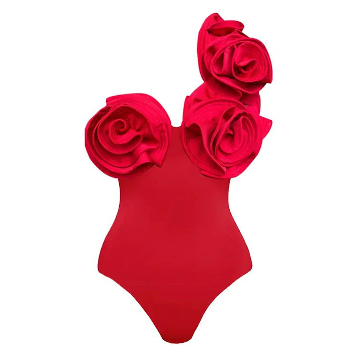 Red Ruby one piece swimsuit Rosettes perfect for cruise or pool party