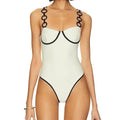 Elegant one piece Swimsuit chain straps with padded cups