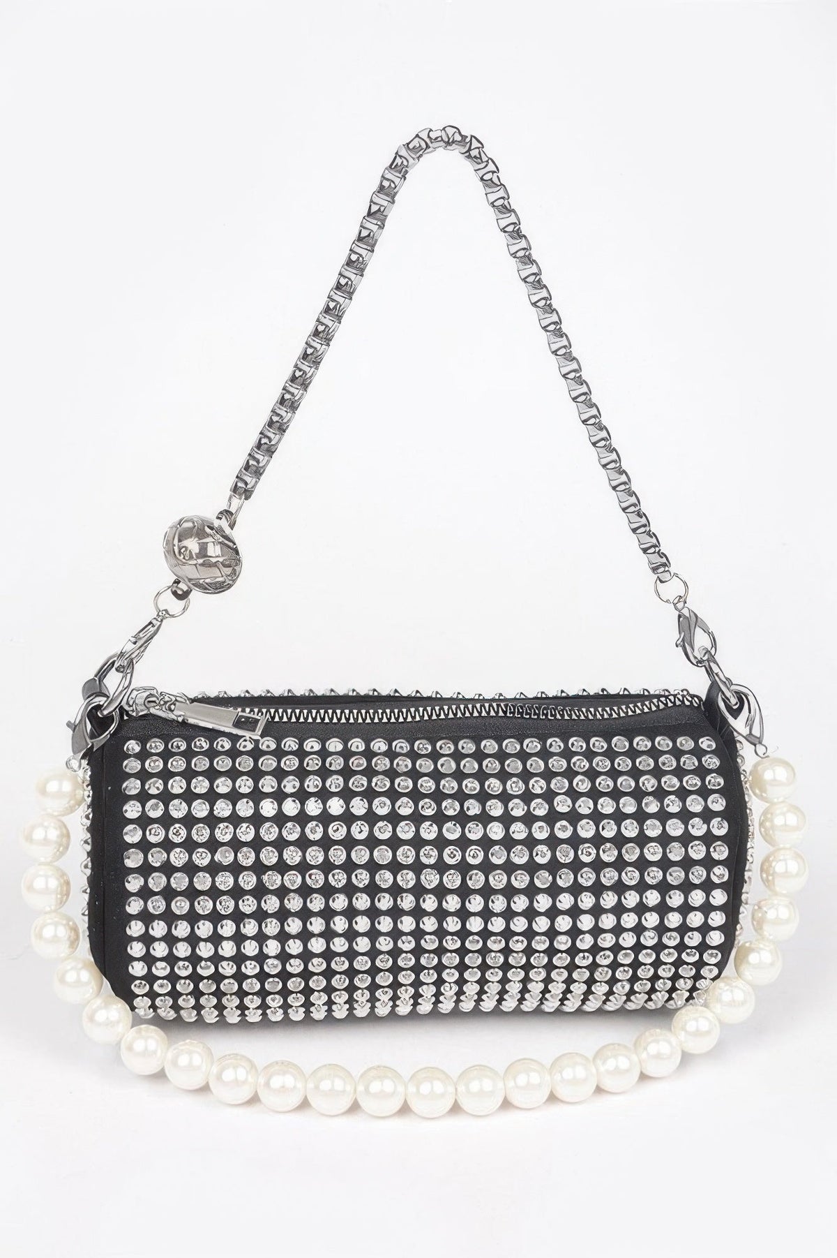 Ladies purse BAG MIDTOWN LUXE handbag MIAMI BYMANYC ® New York black silver studded