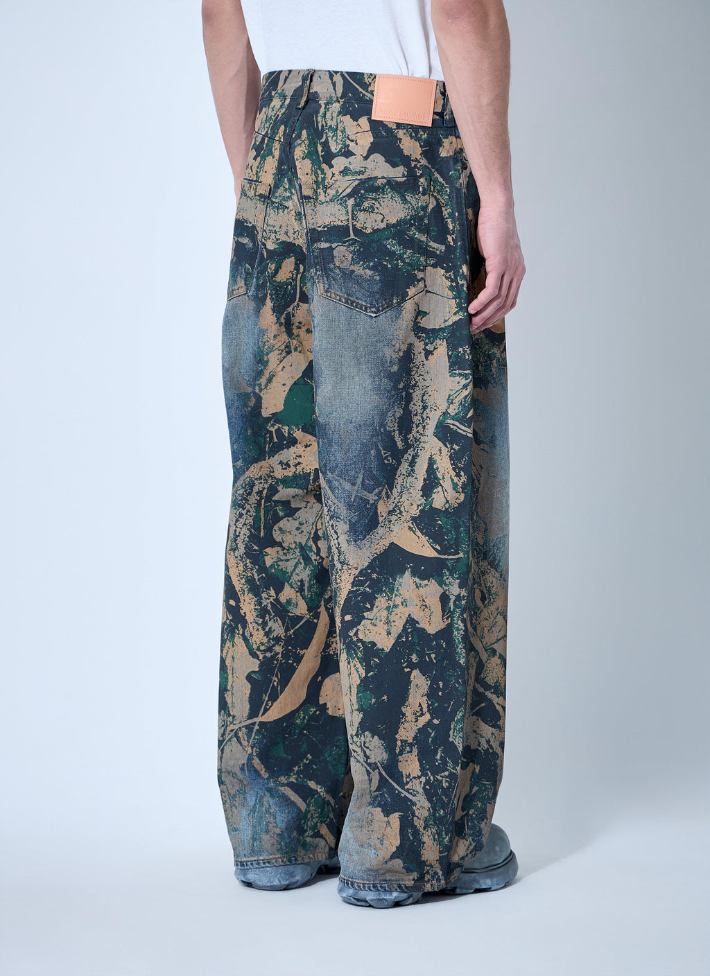 Acne Studios ladies 2021F denim blue Jeans with brown print finish