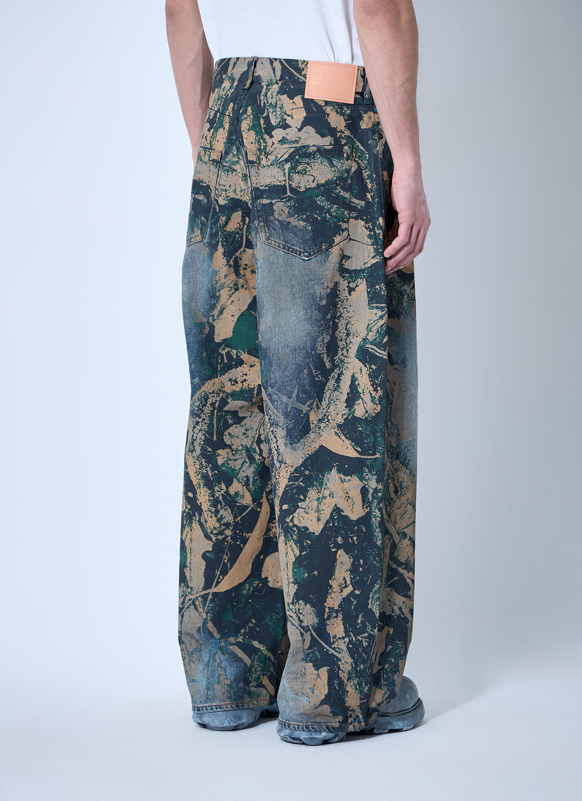 Acne Studios ladies 2021F denim blue Jeans with brown print finish