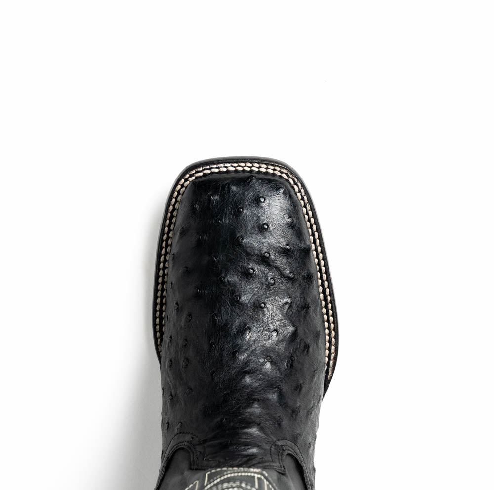 Alabama Black men's ostrich skin boots Pre-Order