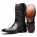Alabama Black men's ostrich skin boots Pre-Order