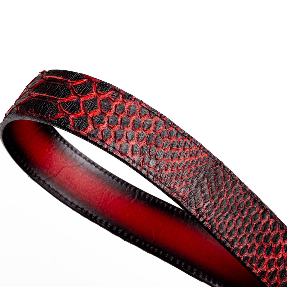 Marco di Milano Arkansas genuine Python snake Belt Black Cherry men's