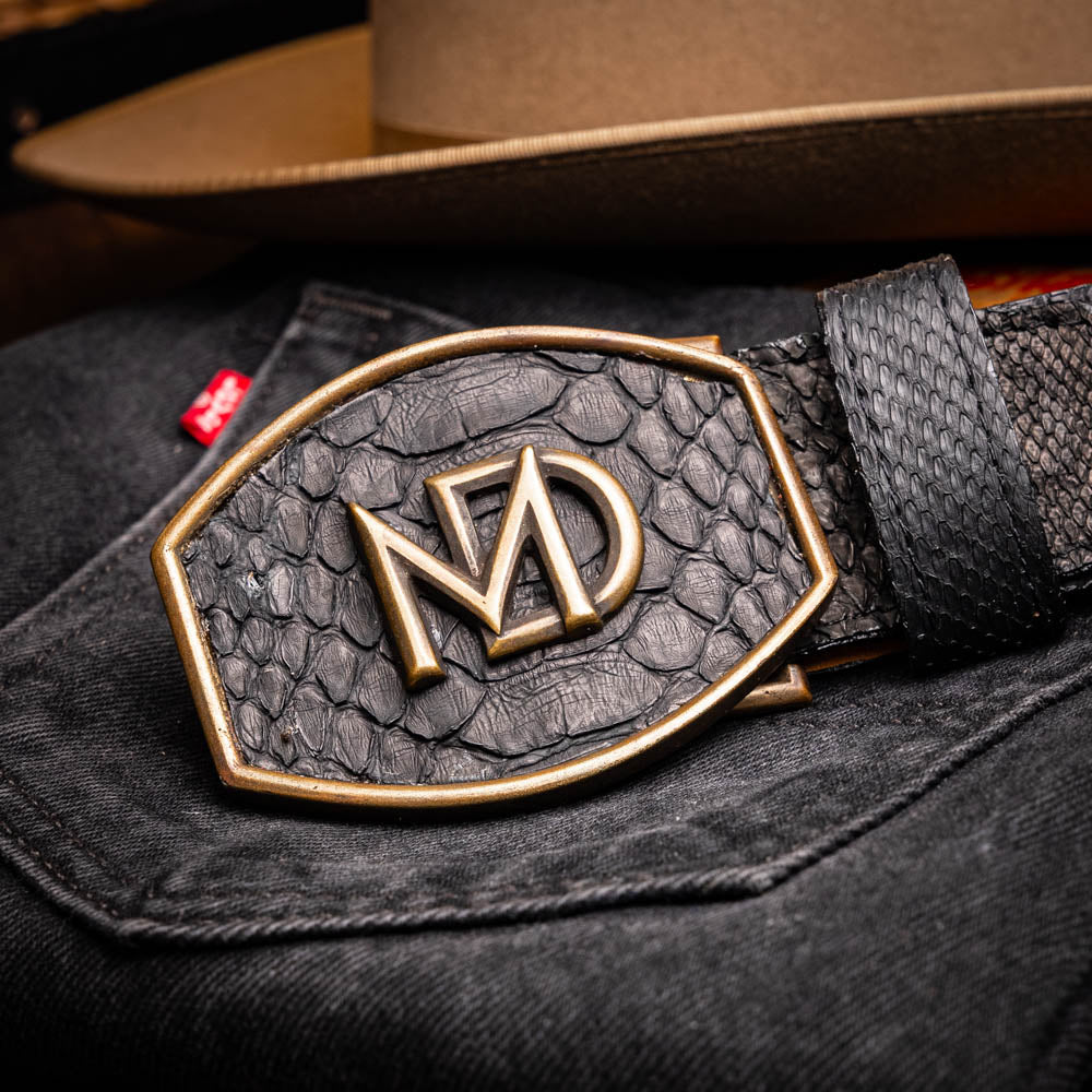 Marco di Milano Arkansas python skin Belt Black men's unisex