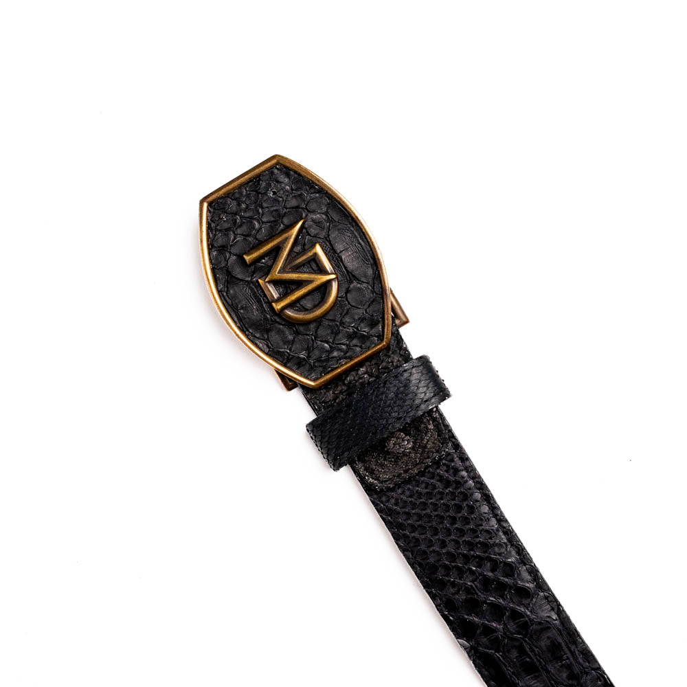 Marco di Milano Arkansas python skin Belt Black men's unisex