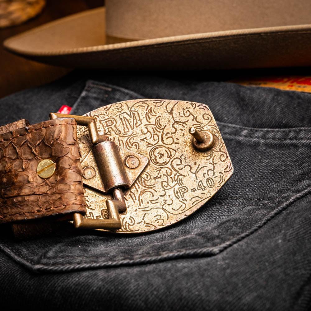 Marco Di Milano Arkansas men's Belt Brown snake skin python