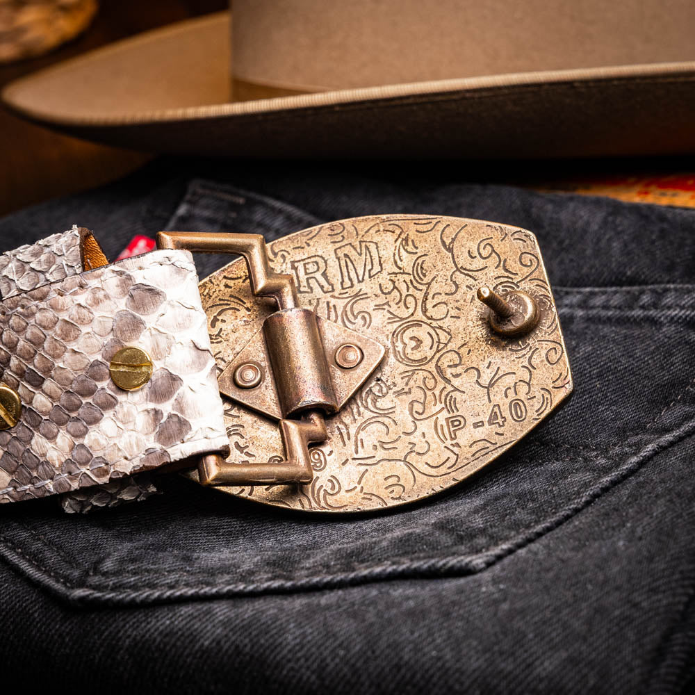 Marco Di Milano Arkansas Belt genuine natural Python snake skin men's