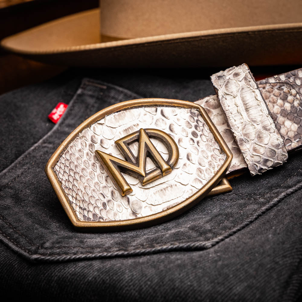 Marco Di Milano Arkansas Belt genuine natural Python snake skin men's