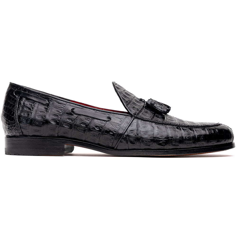 Bianchi men's Caiman Crocodile dress shoes tassel loafers