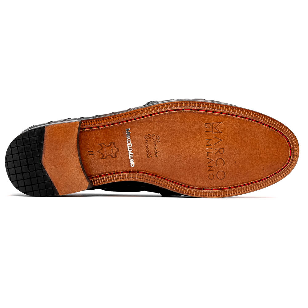 Bianchi men's Caiman Crocodile dress shoes tassel loafers