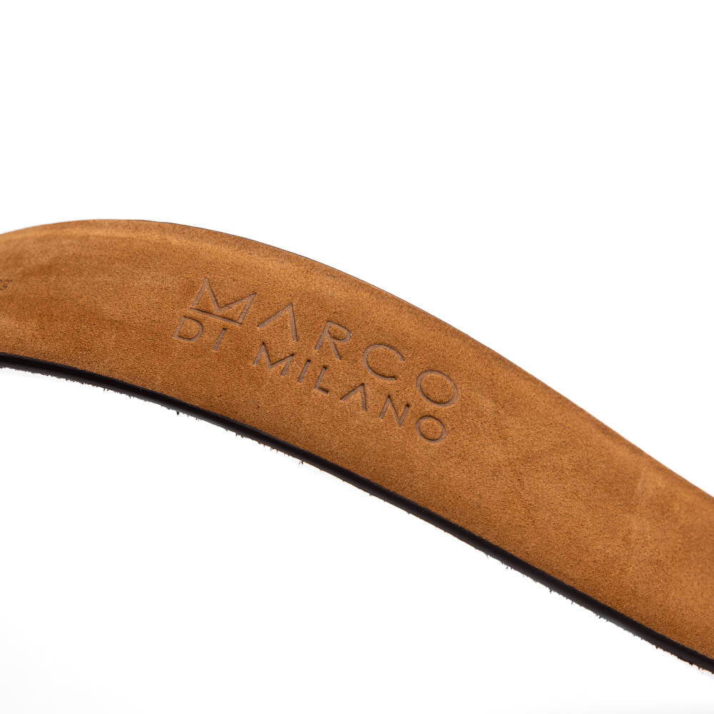 Silvio Belt Washed Brown men's genuine Caiman skin