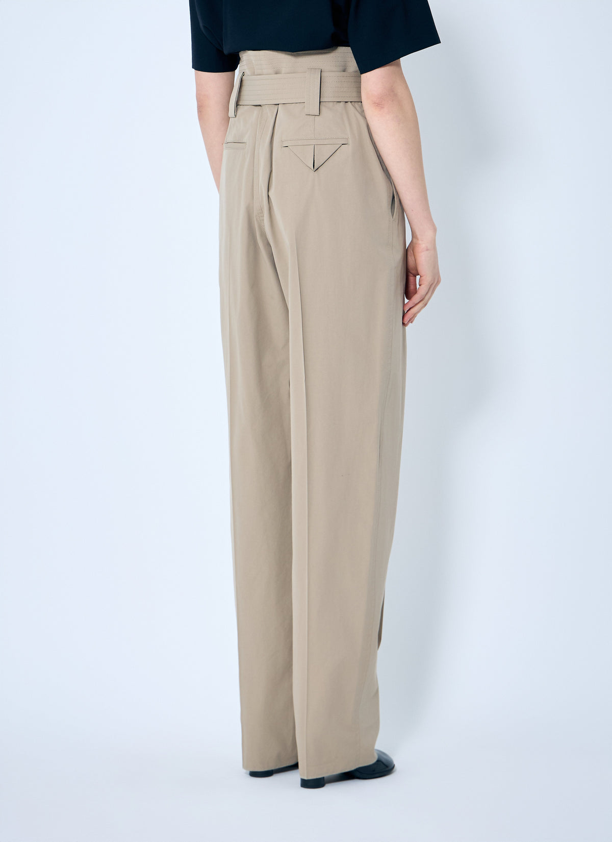 Bottega Veneta ladies Compact Cotton Pants Italy slack trousers tan cream