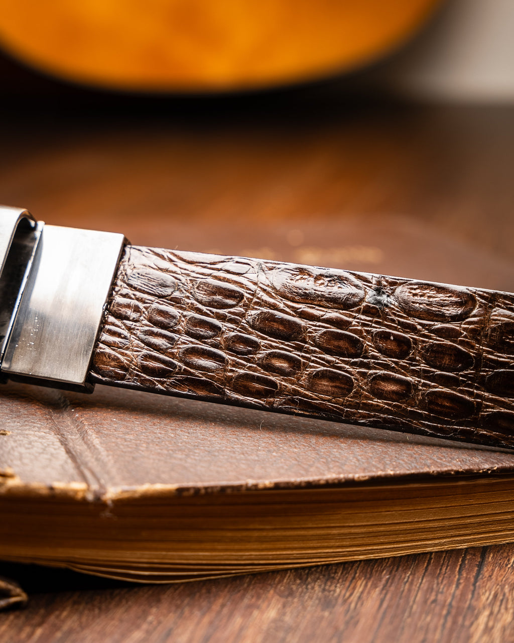 Massimo Belt Brown genuine Caiman skin men's Marco di Milano brown