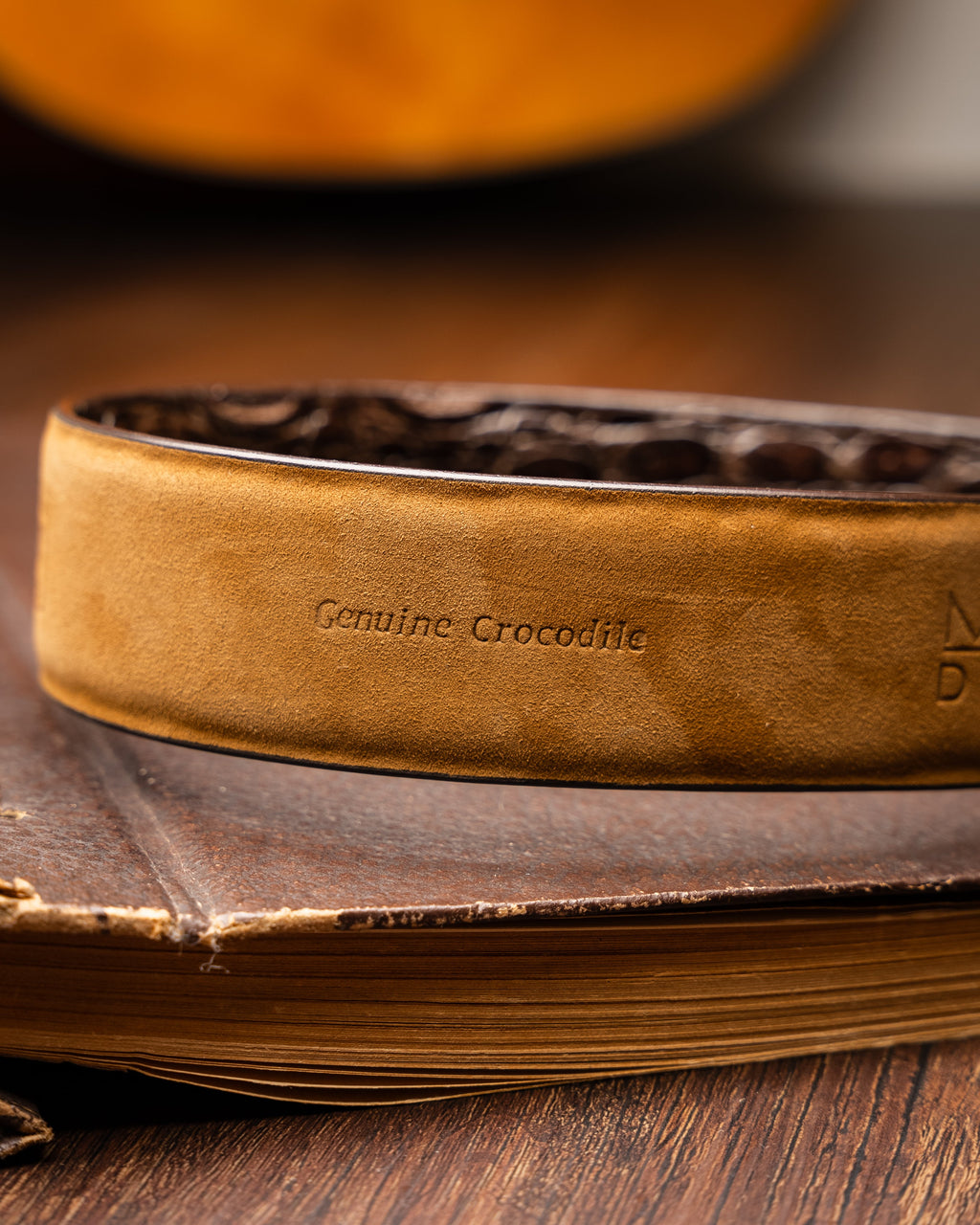 Massimo Belt Brown genuine Caiman skin men's Marco di Milano brown