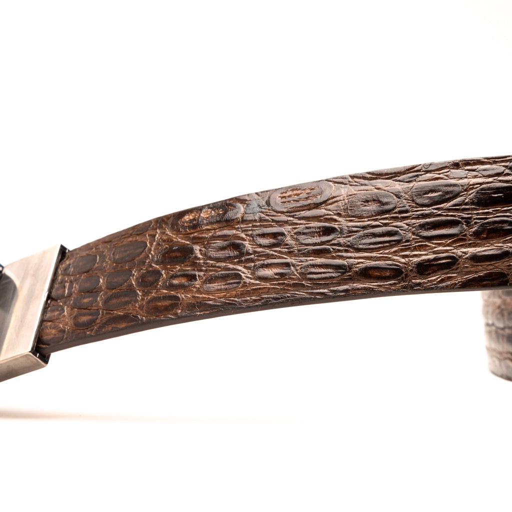 Massimo Belt Brown genuine Caiman skin men's Marco di Milano brown